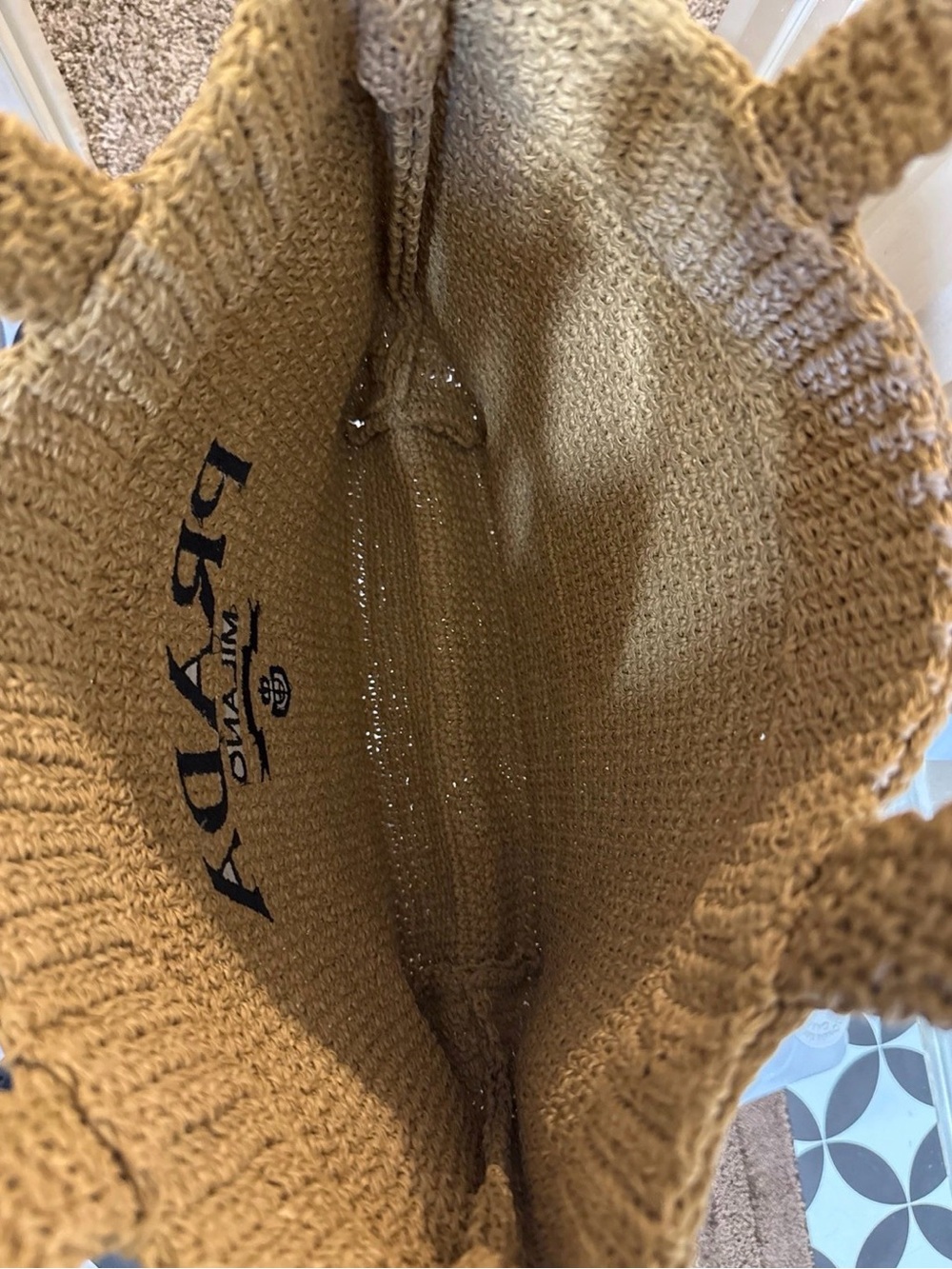 Prada Beige Woven Large Milano Tote - Picture 3 of 4